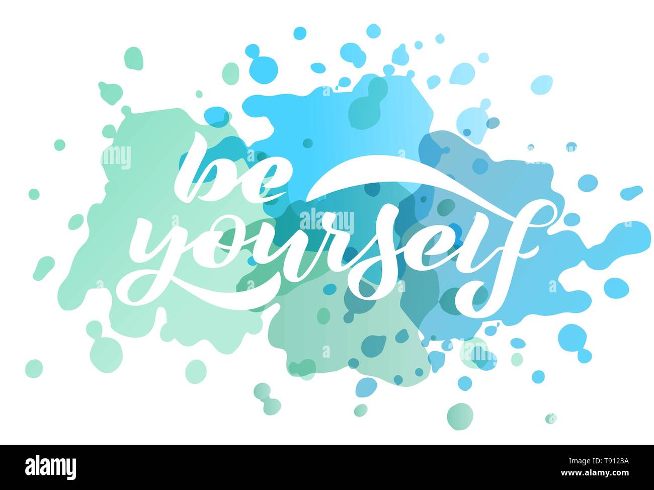 Vector illustration with handwritten phrase Be yourself Stock Vector