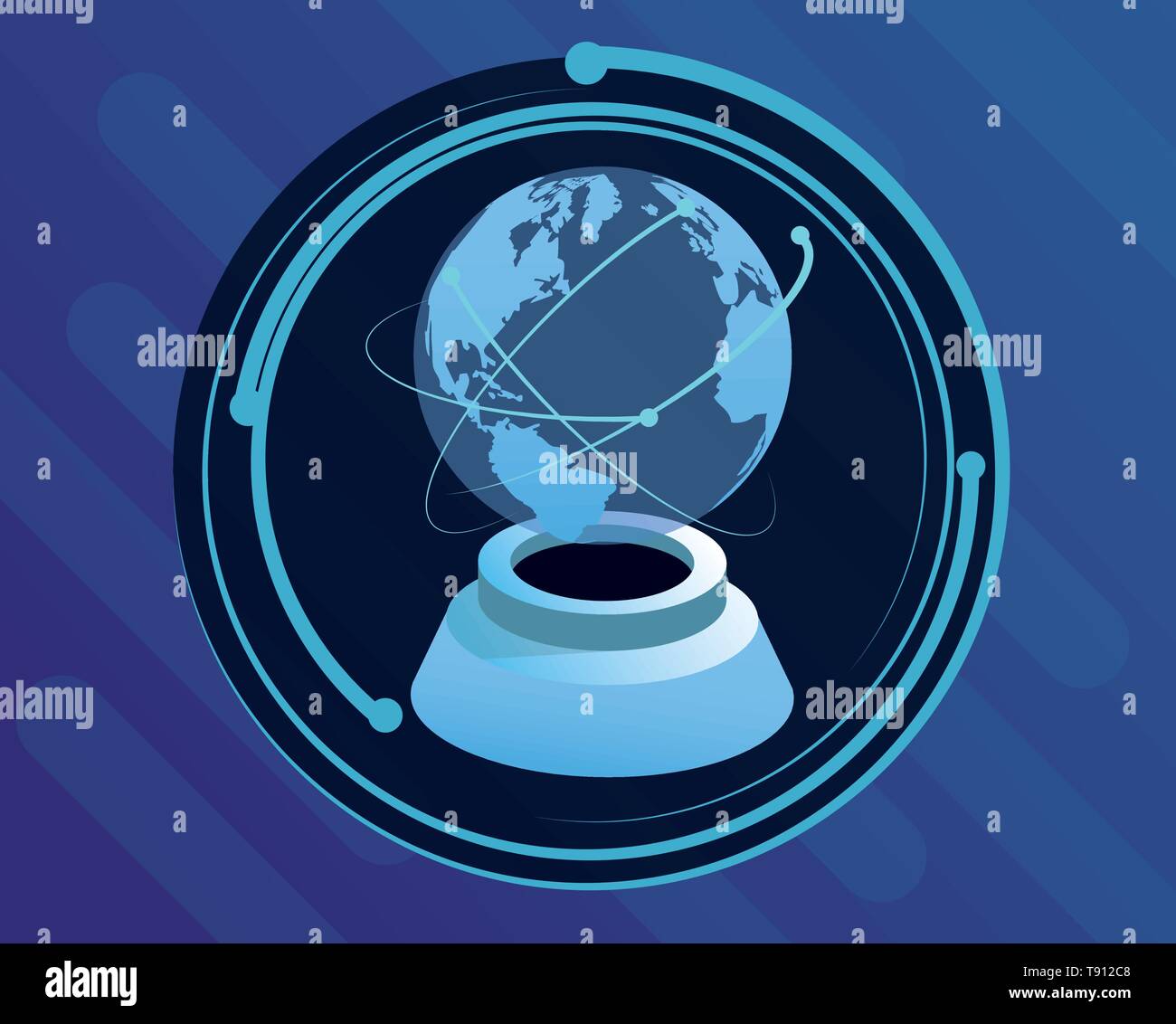 Blue digital technology round icon Stock Vector Image & Art - Alamy