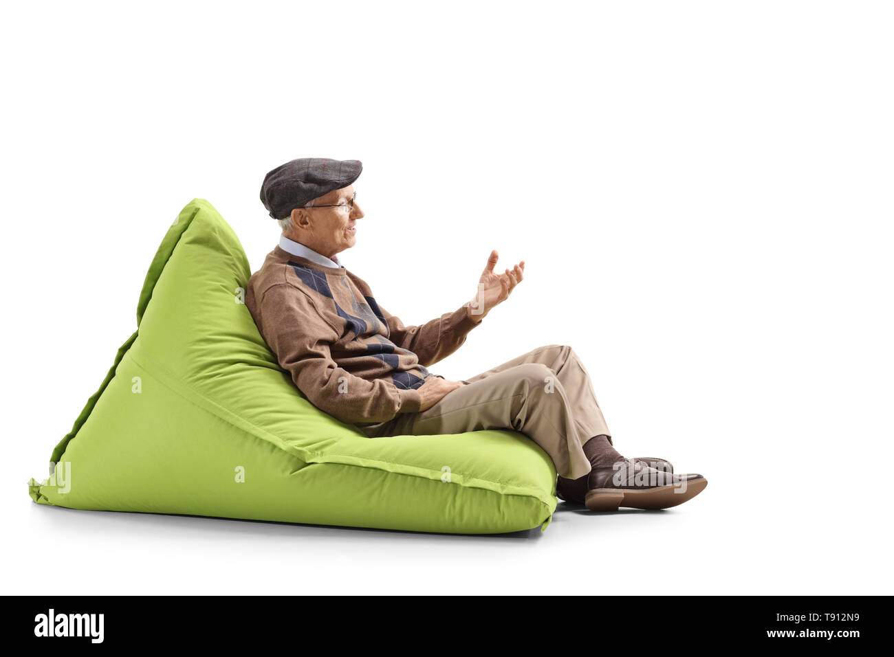 Man sitting on bean bag Cut Out Stock Images Pictures Alamy