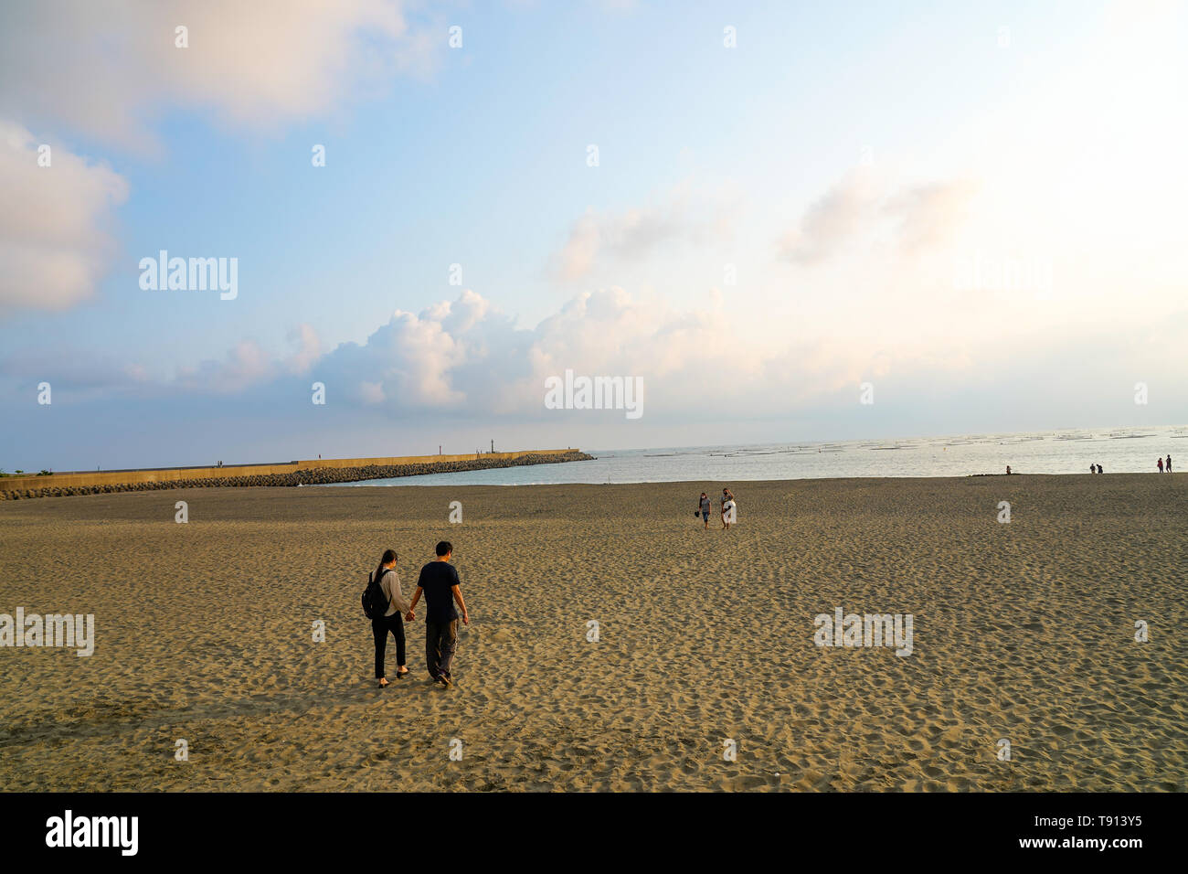 Sunset Platform, a famous scenic spots in Tainan, Taiwan. Stock Photo