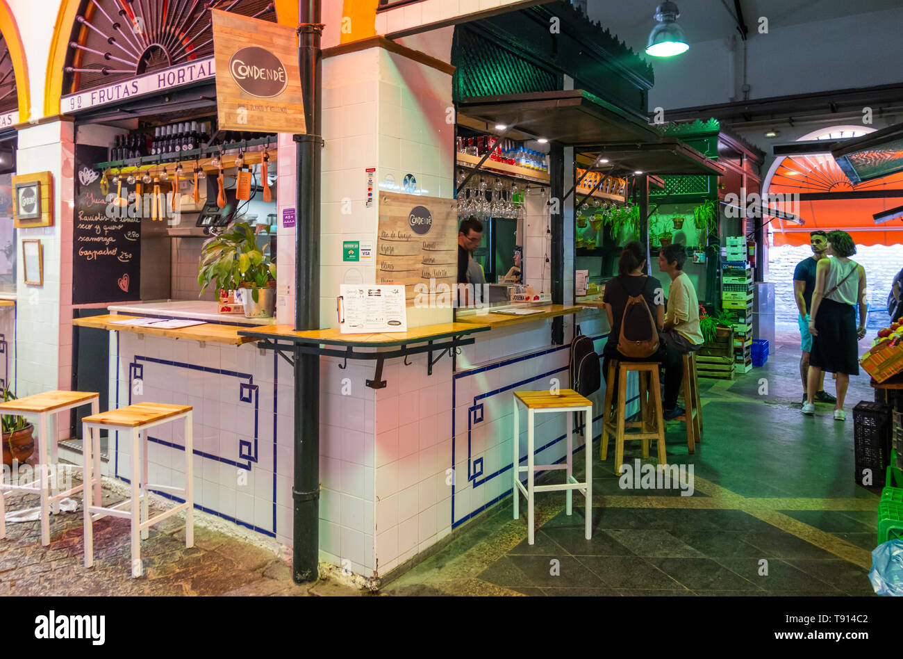 The Condende Tapas Bar cafe in Seville Stock Photo