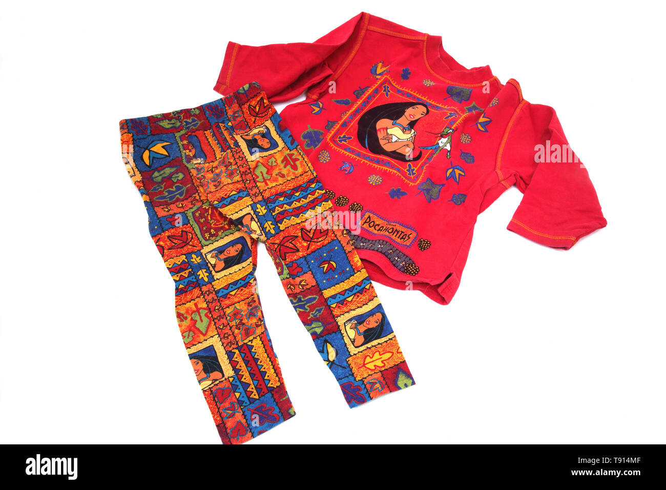 A Child's Two Piece Set Disney's Pocahontas Jumper and Leggings Stock Photo