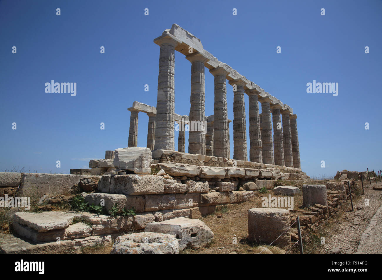 Attica Greece Sounion Temple Of Poseidon Stock Photo - Alamy