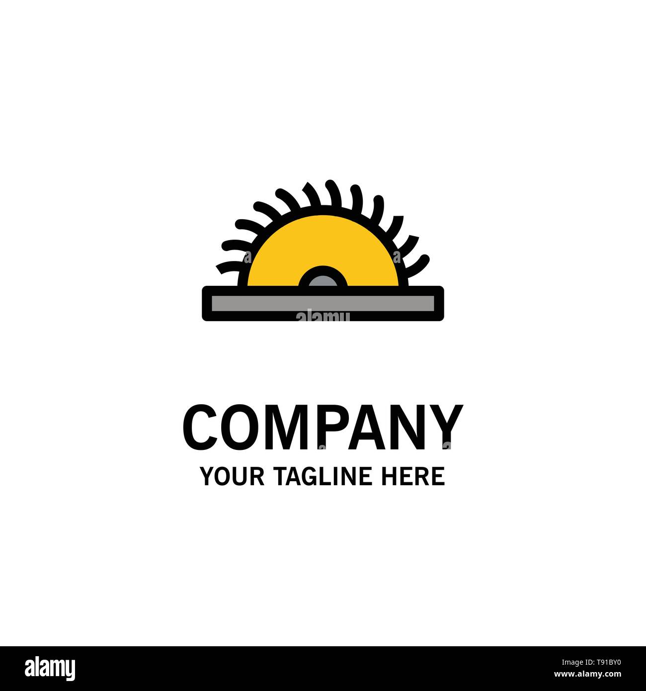 Construction, Saw, Tool, Utensils Business Logo Template. Flat Color
