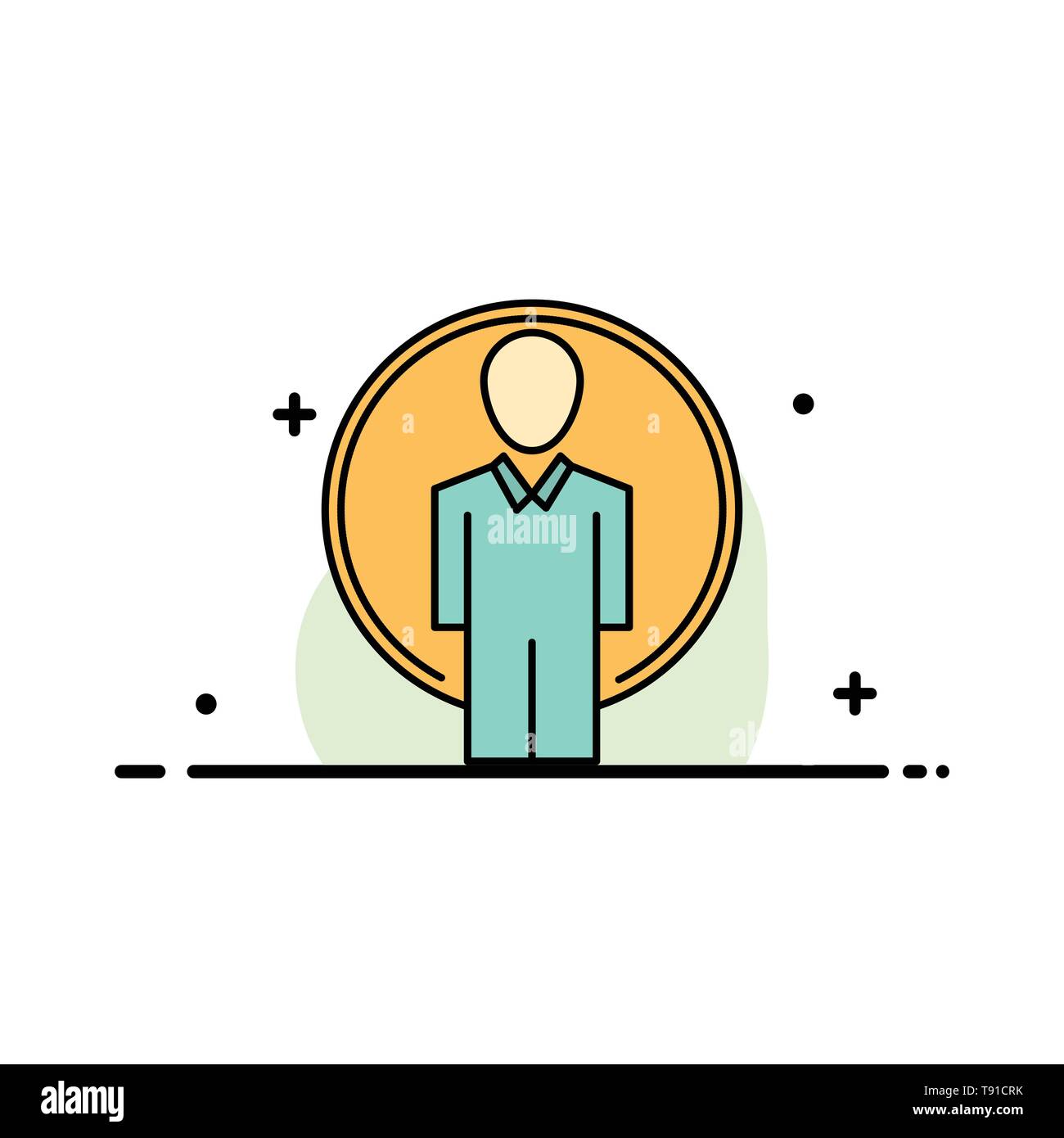 User Id Login Image Business Flat Line Filled Icon Vector