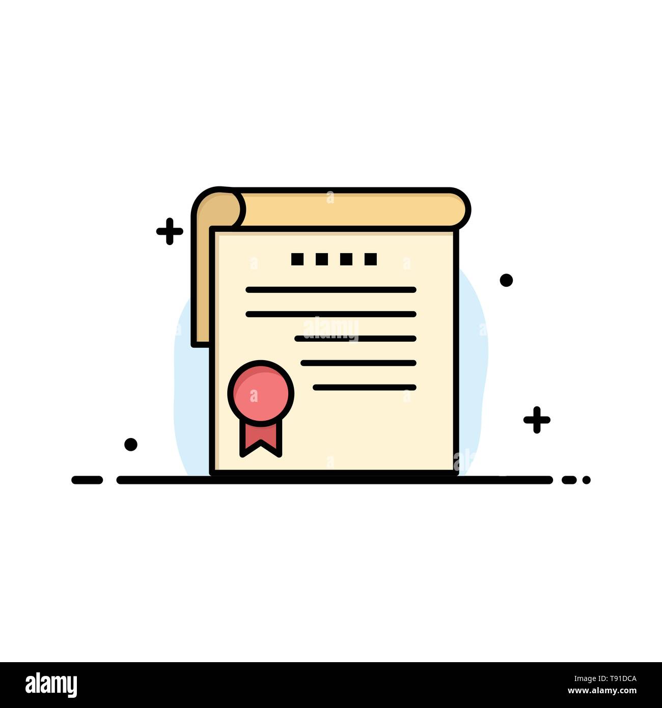 Certificate, Achievement, Degrees, Award Business Logo Template. Flat
