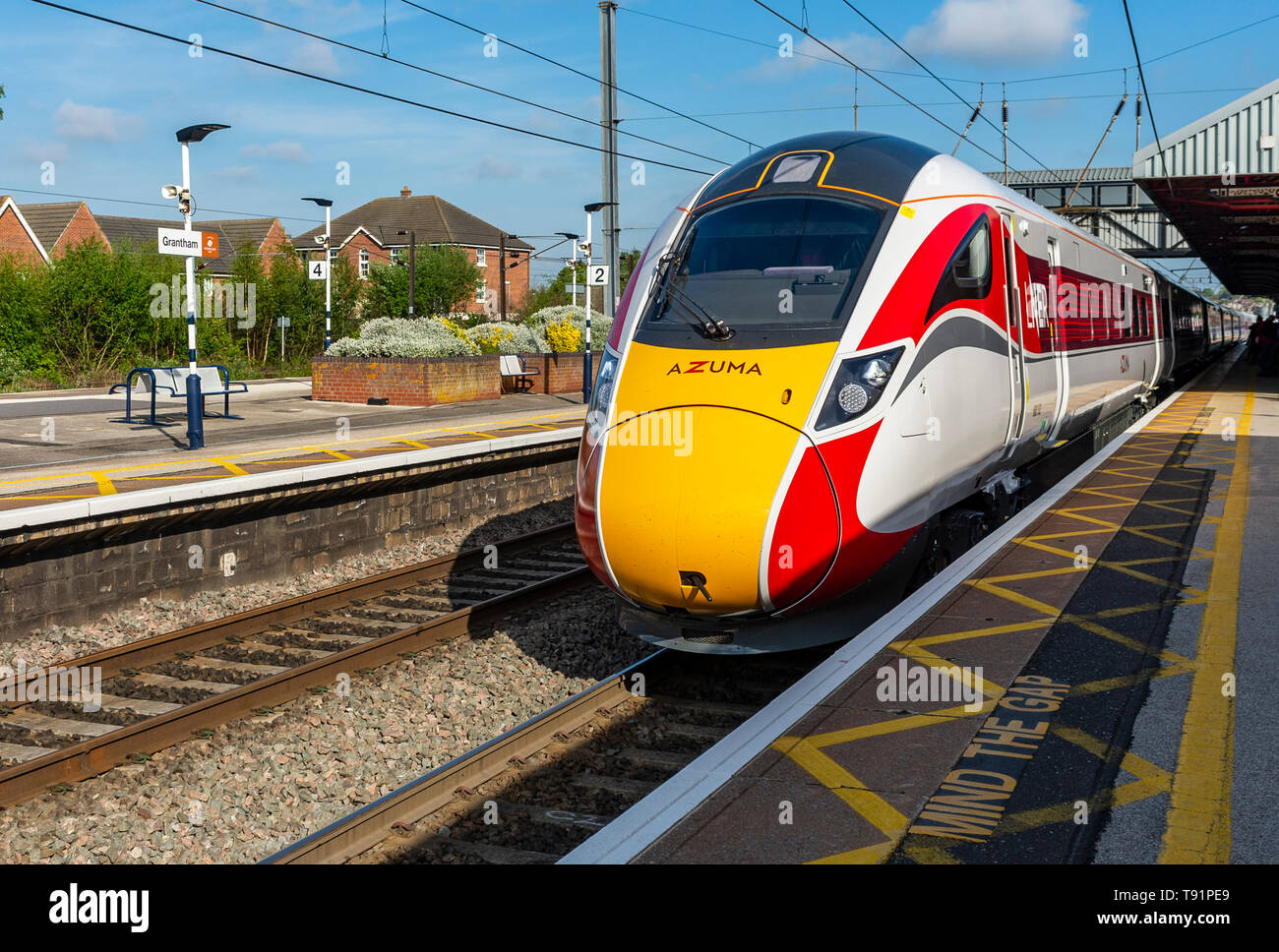 Grantham, Lincolnshire, UK. 16th May 2019. The first ever London North Eastern Railway (LNER