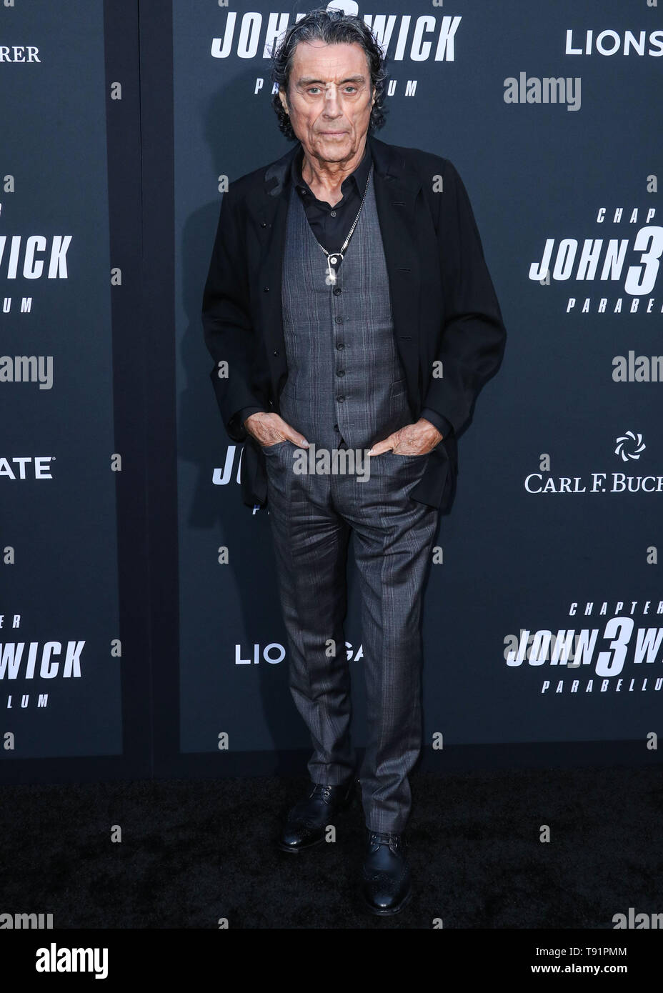 HOLLYWOOD, LOS ANGELES, CALIFORNIA, USA - MAY 15: Actor Ian McShane arrives at the Los Angeles Special Screening Of Lionsgate's 'John Wick: Chapter 3 - Parabellum' held at the TCL Chinese Theatre IMAX on May 15, 2019 in Los Angeles, California, United States. (Photo by Xavier Collin/Image Press Agency) Stock Photo