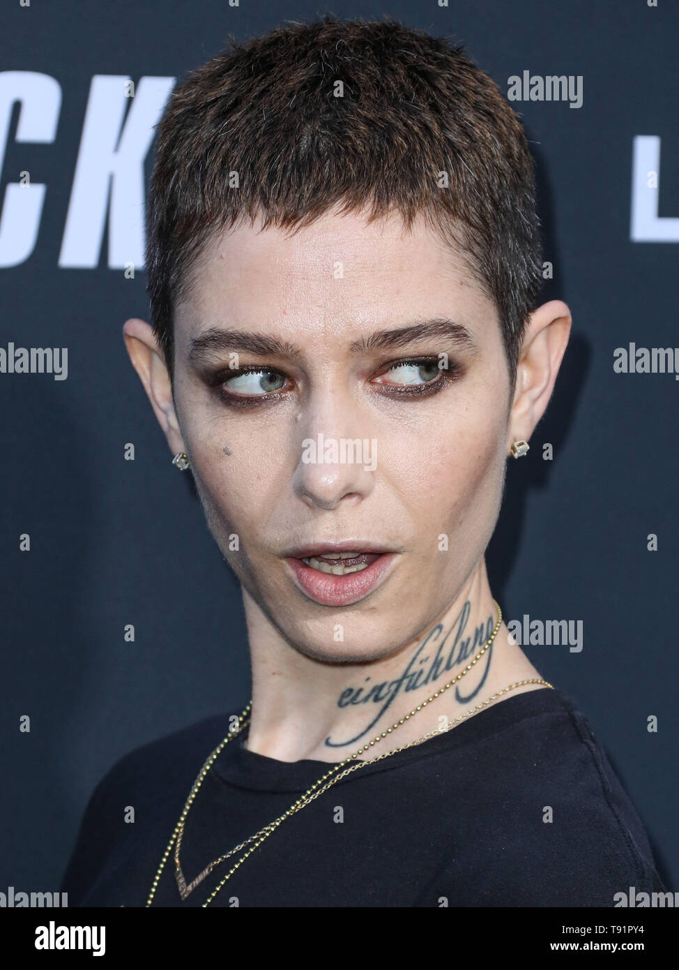 HOLLYWOOD, LOS ANGELES, CALIFORNIA, USA - MAY 15: Actress Asia Kate Dillon arrives at the Los Angeles Special Screening Of Lionsgate's 'John Wick: Chapter 3 - Parabellum' held at the TCL Chinese Theatre IMAX on May 15, 2019 in Los Angeles, California, United States. (Photo by Xavier Collin/Image Press Agency) Stock Photo