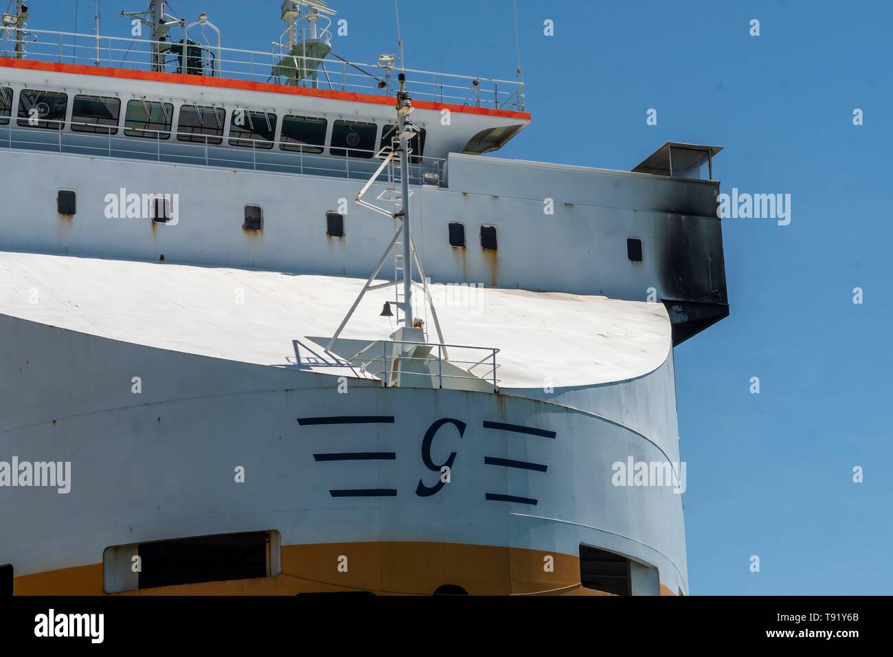 Palma Spain 16th May 2019 The Cargo Ship Grande Europa Of The Italian Company Grimaldi Lines Burned Down Yesterday Near Mallorca When It Was Traveling From Sardinia To Valencia Loaded With 1 843