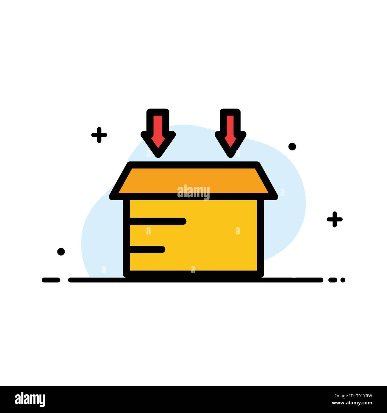Box Logistic Open Business Flat Line Filled Icon Vector Banner