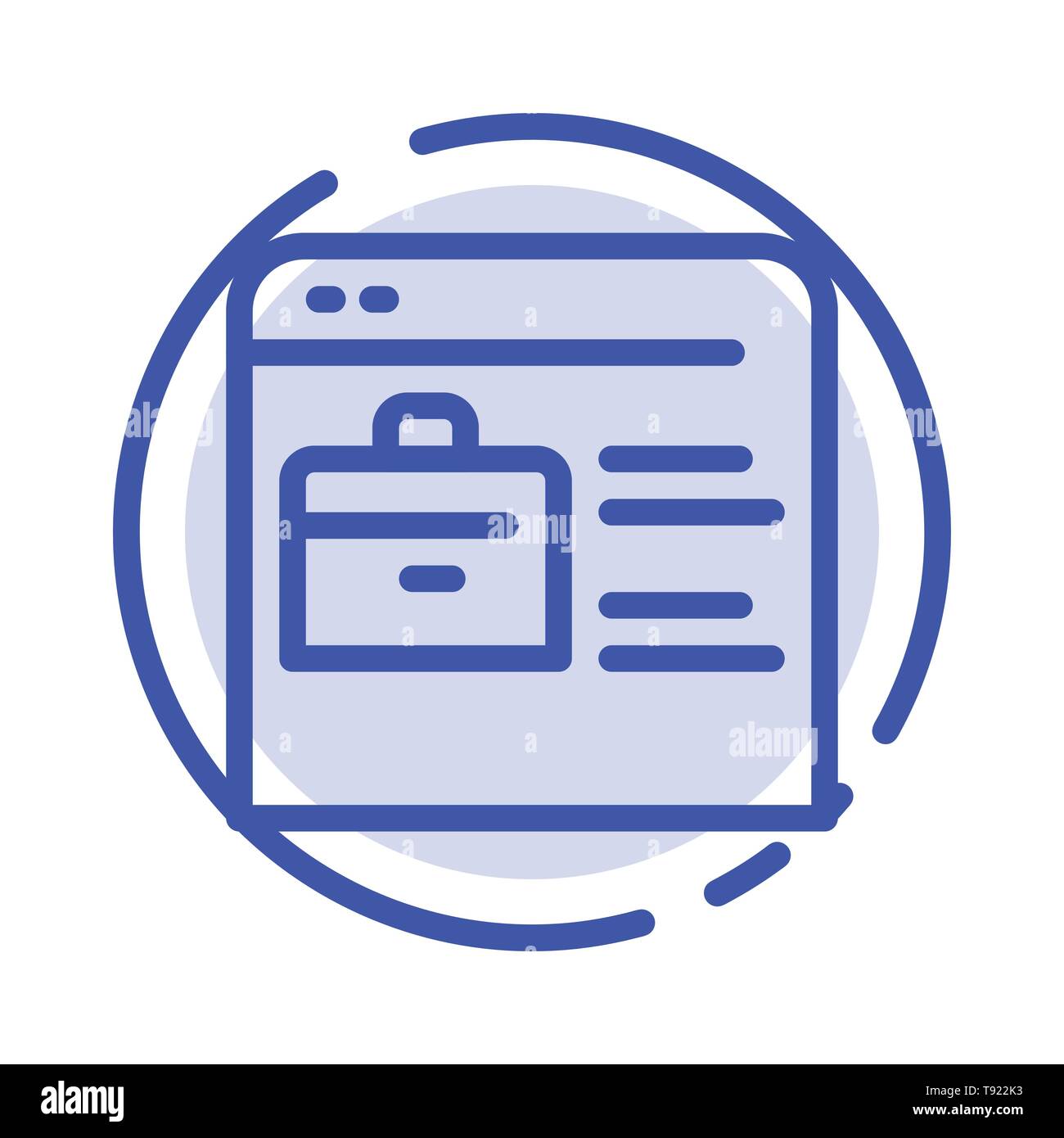 Bag Find Job Job Website Online Portfolio Blue Dotted Line Line Icon Stock Vector Image Art Alamy