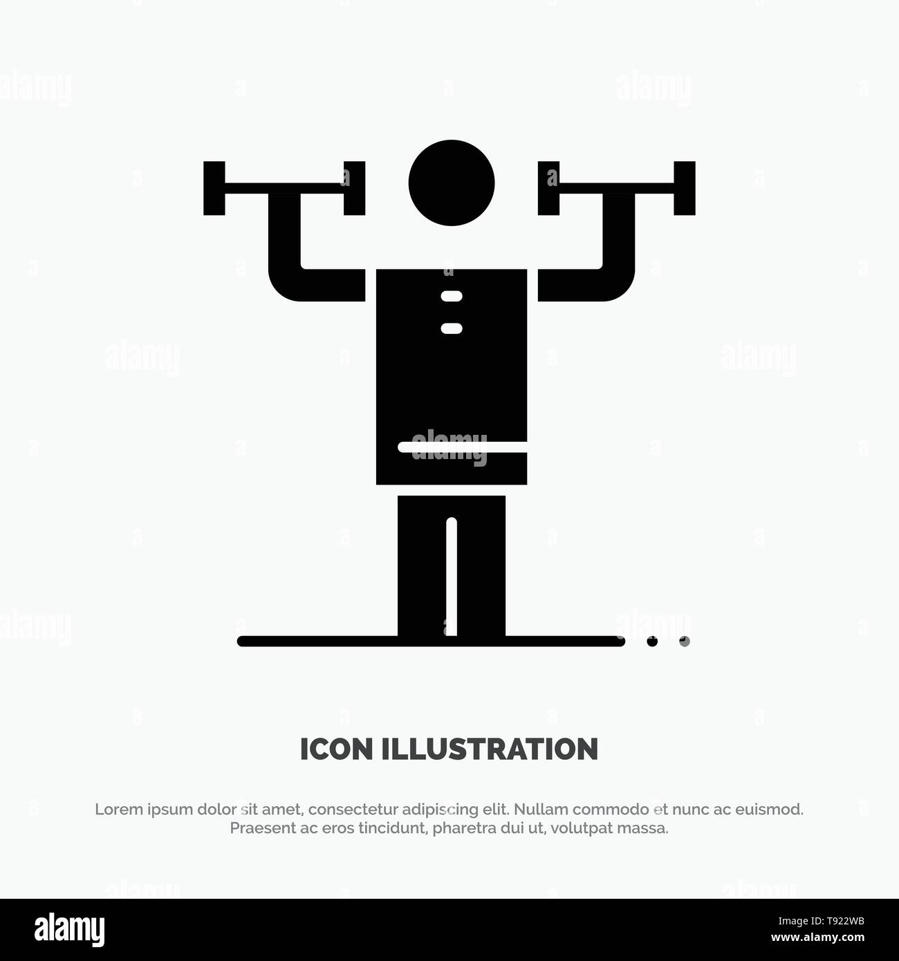 Activity, Discipline, Human, Physical, Strength solid Glyph Icon vector Stock Vector