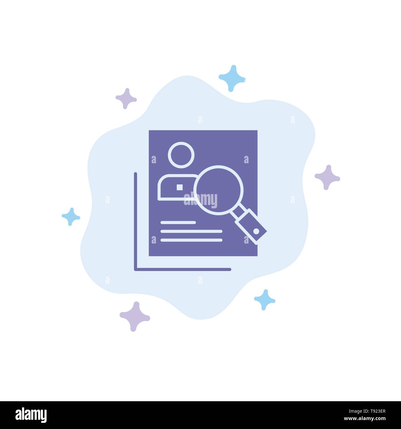 Employee, Hr, Human, Hunting, Personal, Resources, Resume, Search Blue Icon on Abstract Cloud Background Stock Vector