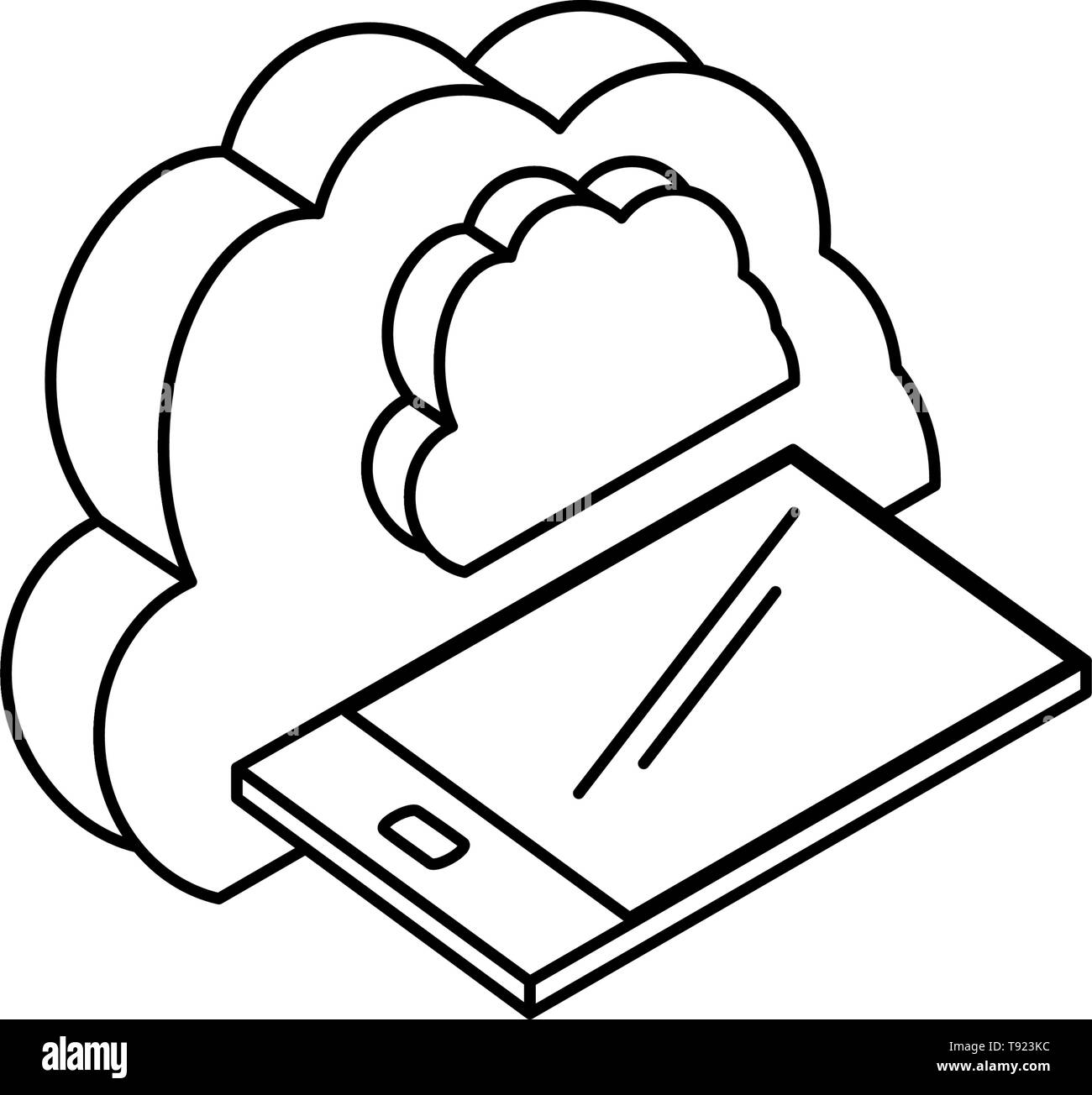 smartphone with cloud computing vector illustration design Stock Vector ...
