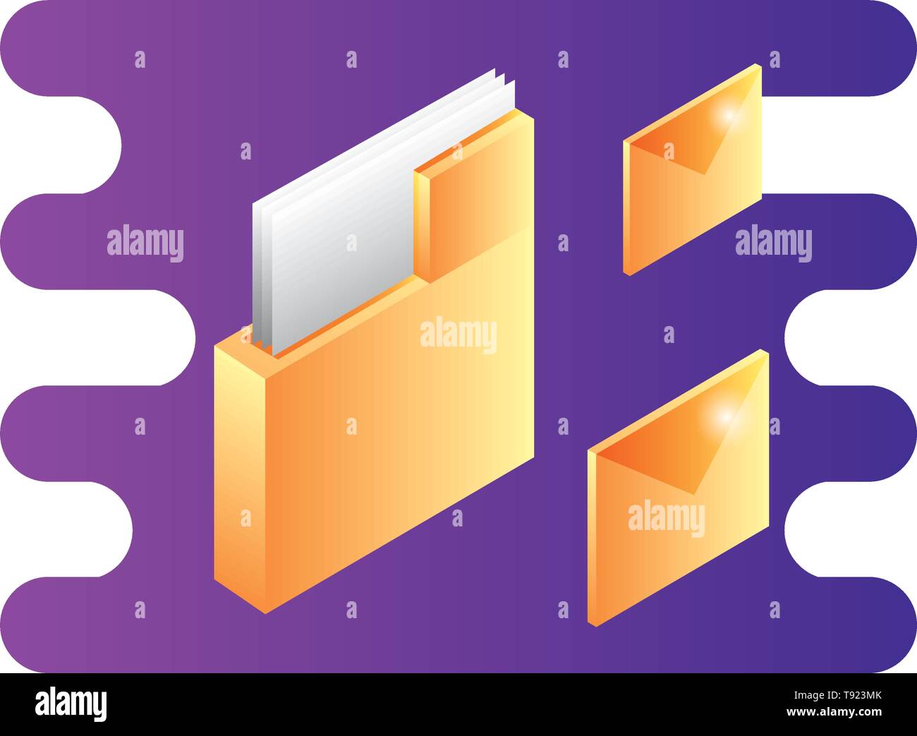 folder documents data with envelopes mails vector illustration design ...