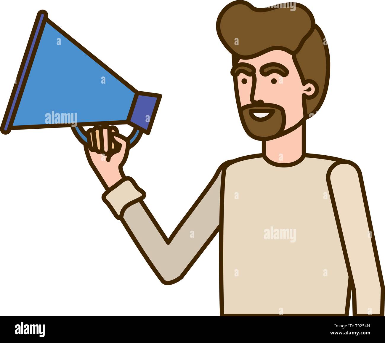 young man with megaphone in the hand Stock Vector Image & Art - Alamy