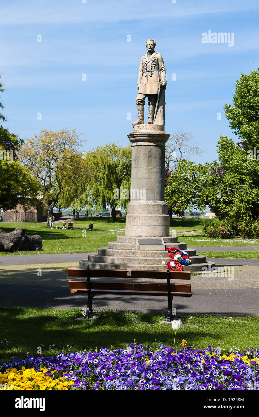 Gravesend, Kent, UK. The statue of General Gordon in the Fort Gardens