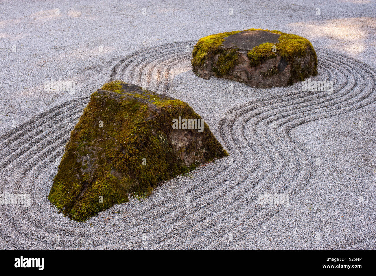 Japanese Sand and Stone Garden Stock Photo Alamy