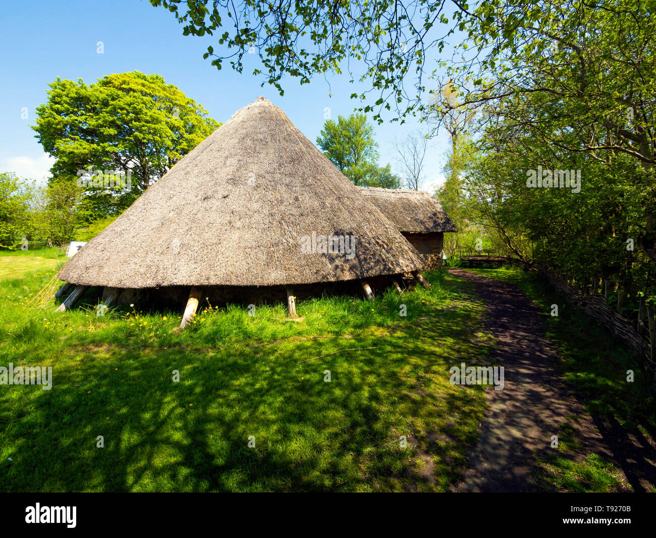 Full scale replica of an Iron Age dwelling house from circa 100BC in