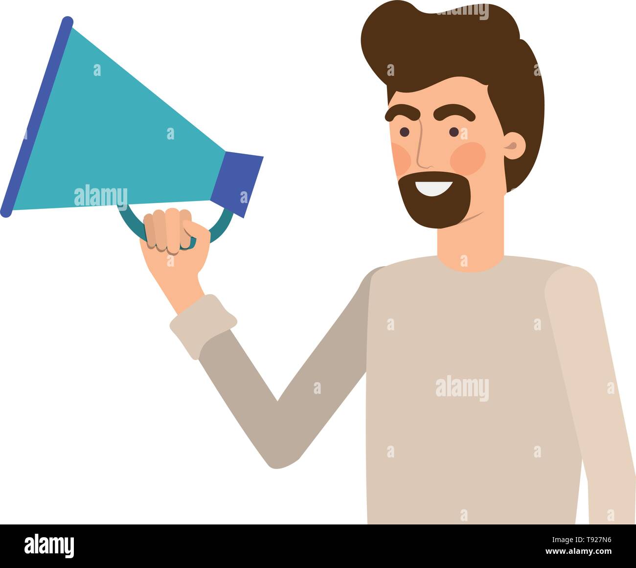 young man with megaphone in the hand Stock Vector Image & Art - Alamy