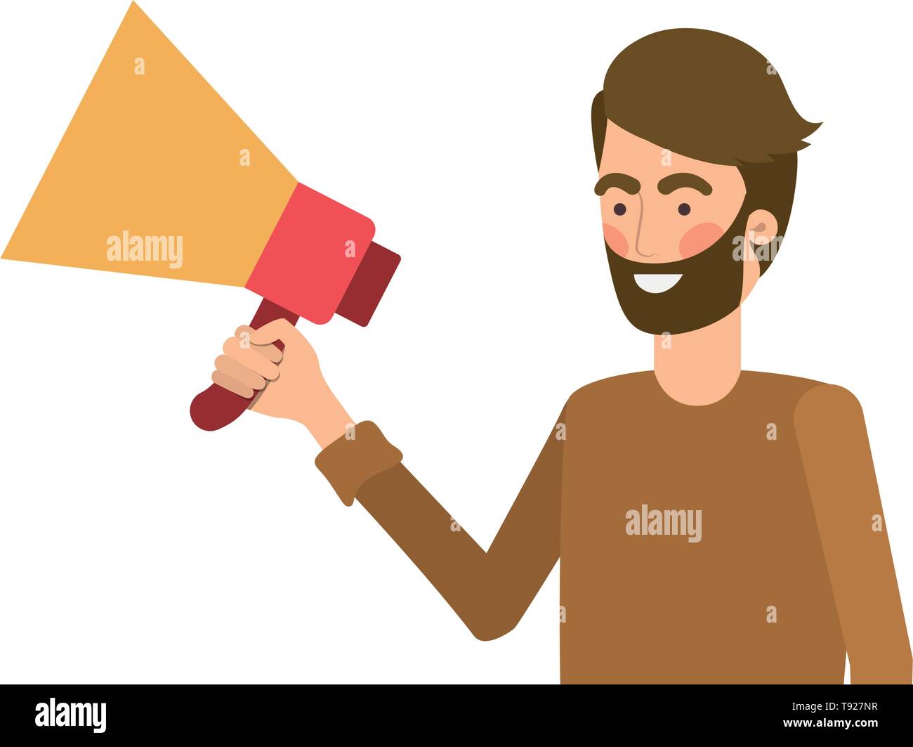 young man with megaphone in the hand Stock Vector Image & Art - Alamy