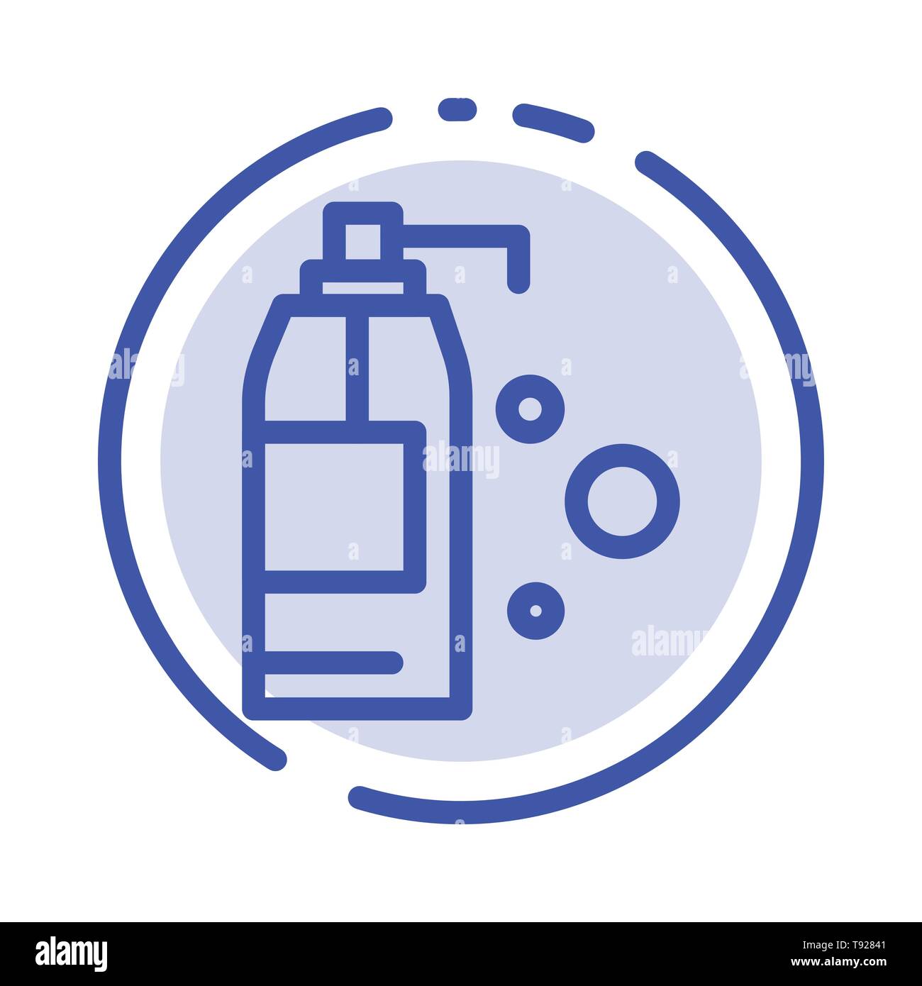 Cleaning, Detergent, Product Blue Dotted Line Line Icon Stock Vector