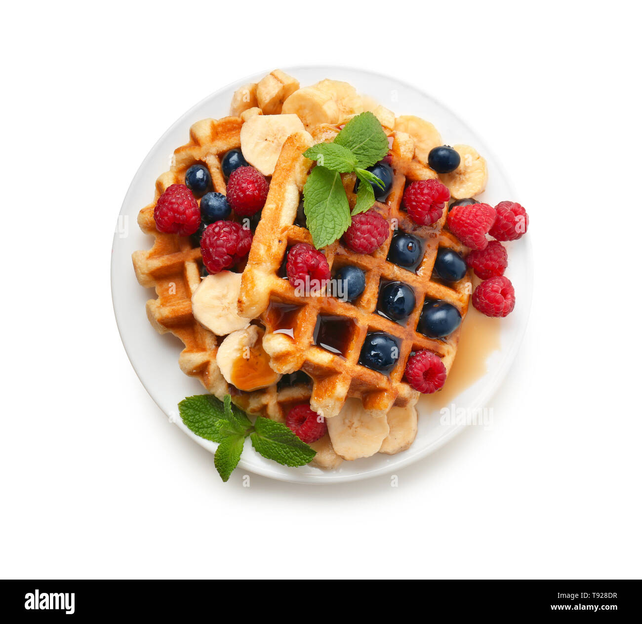 Traditional belgian waffles berries Cut Out Stock Images & Pictures - Alamy