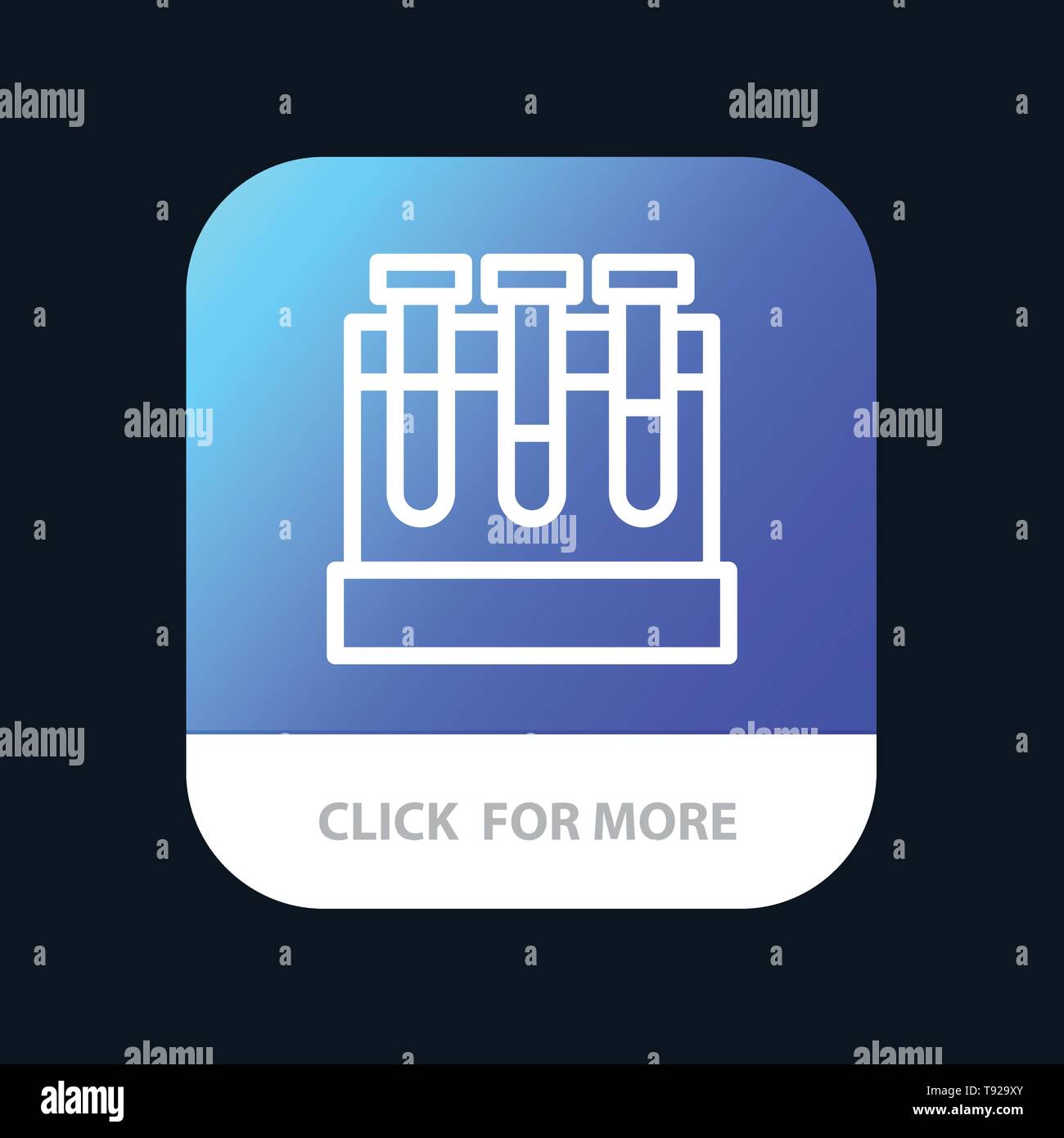 Lab, Tubs, Test, Education Mobile App Button. Android and IOS Line