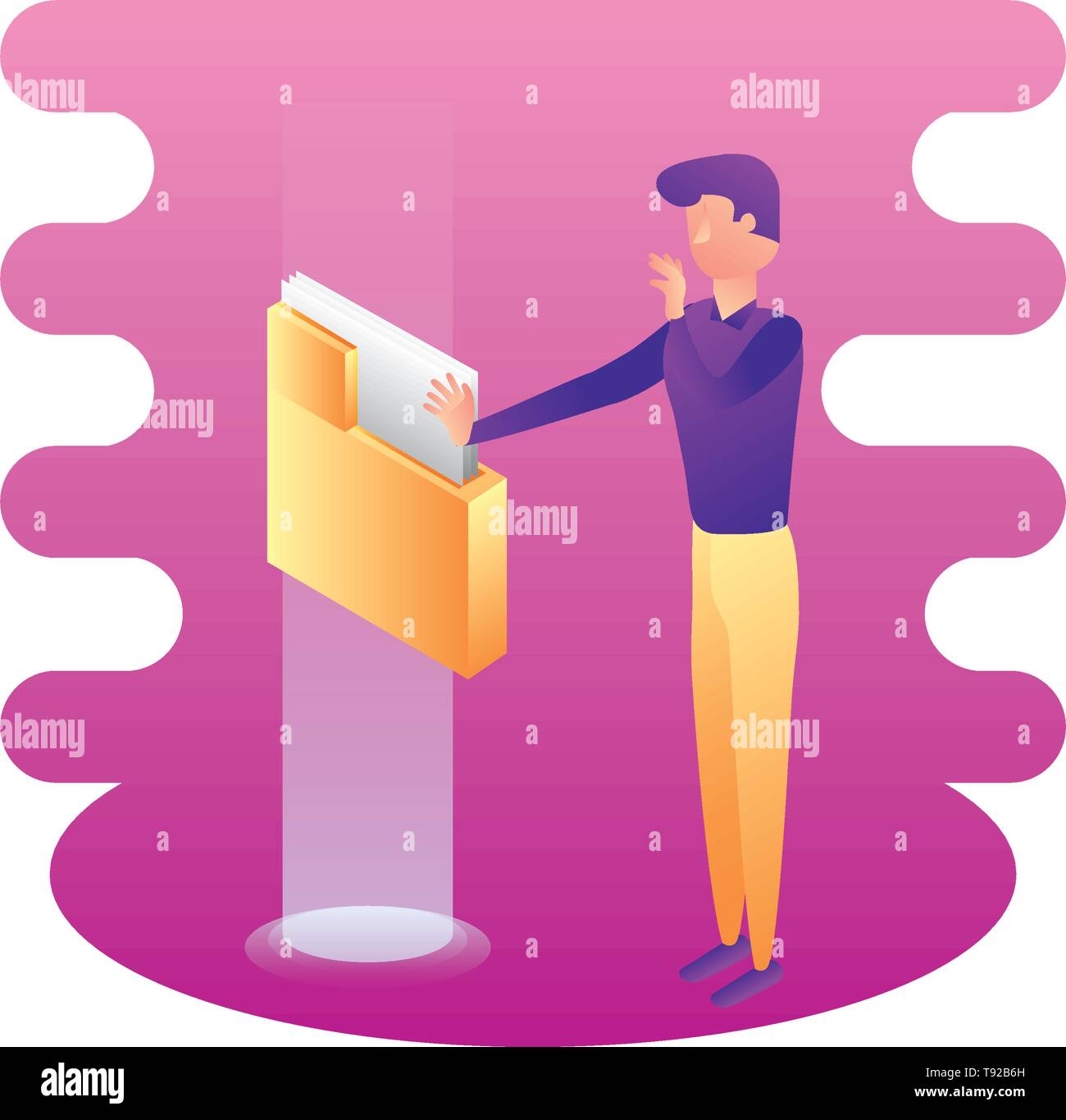 Businessman documents avatar character Stock Vector Images - Alamy