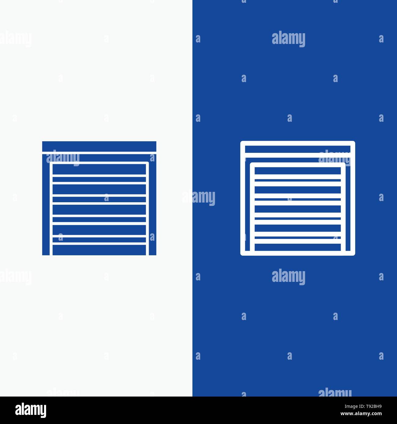 Door City Construction House Line And Glyph Solid Icon Blue