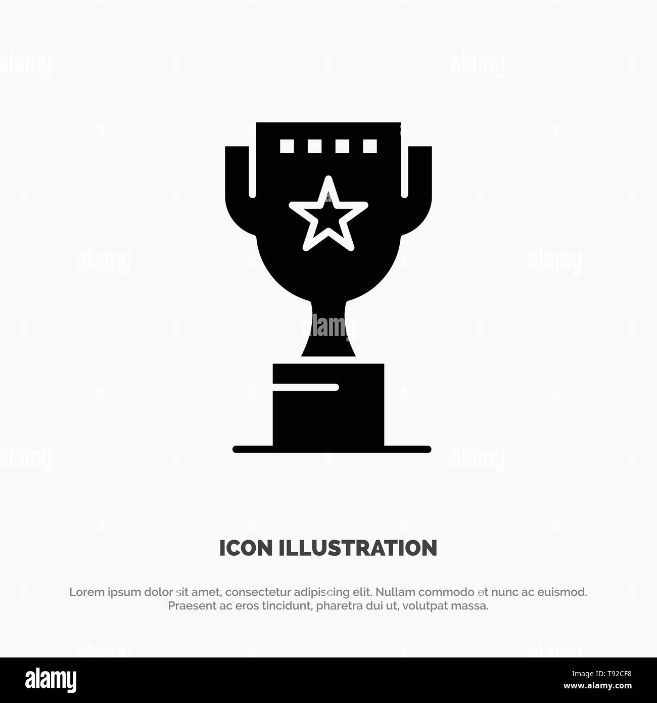 Award Top Position Reward Solid Glyph Icon Vector Stock Vector Image And Art Alamy