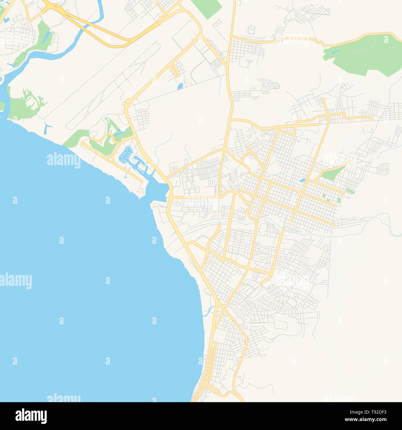 Empty Vector Map Of Puerto Vallarta Jalisco Mexico Printable
