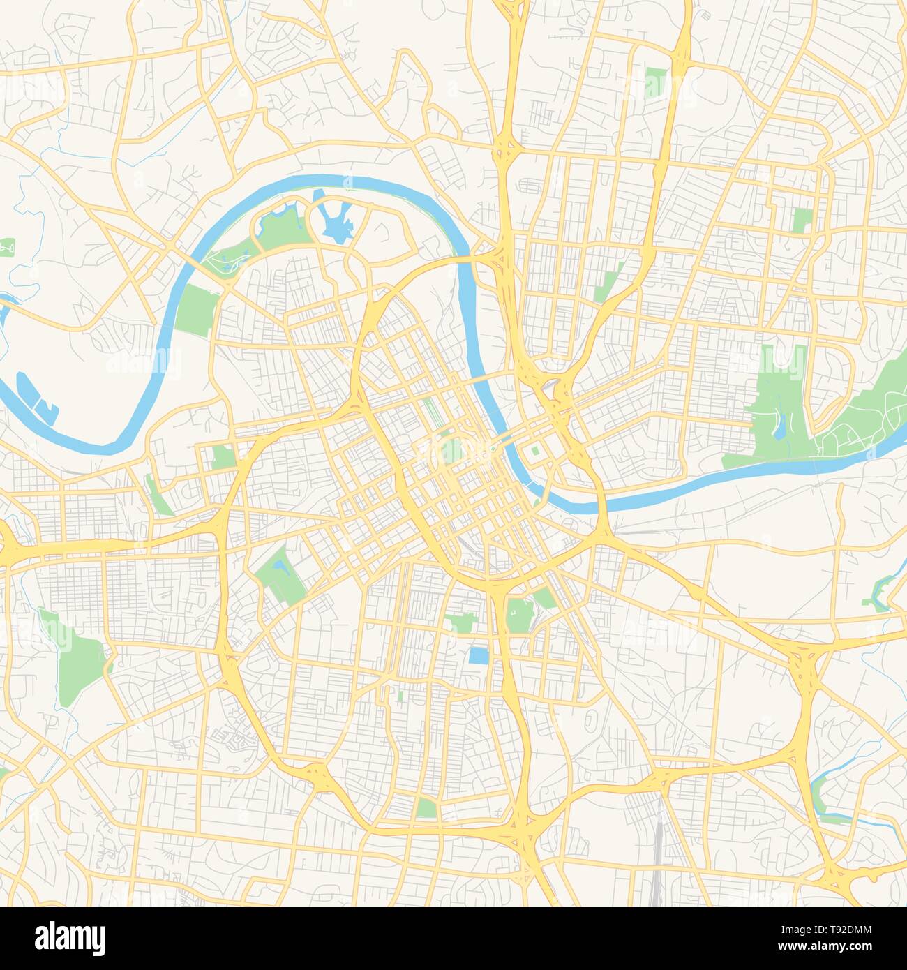 Vacant vector map of Nashville, Tennessee, United states, printable graphic about Printable Map of Nashville known as Vacant vector map of Nashville, Tennessee, United states, printable