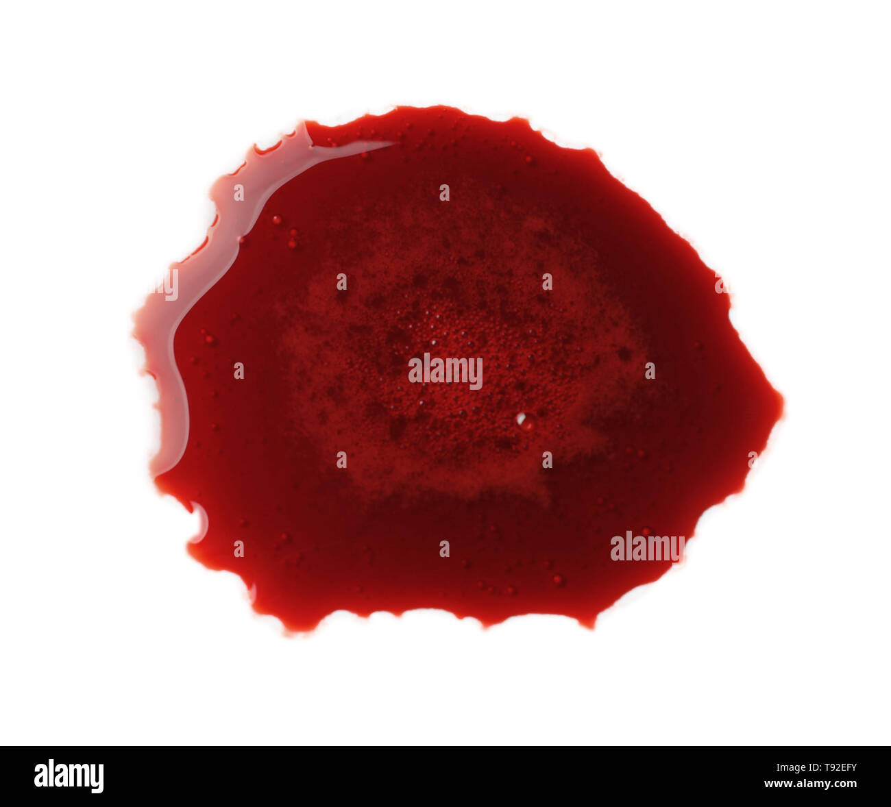 Blood blot on white background Stock Photo - Alamy
