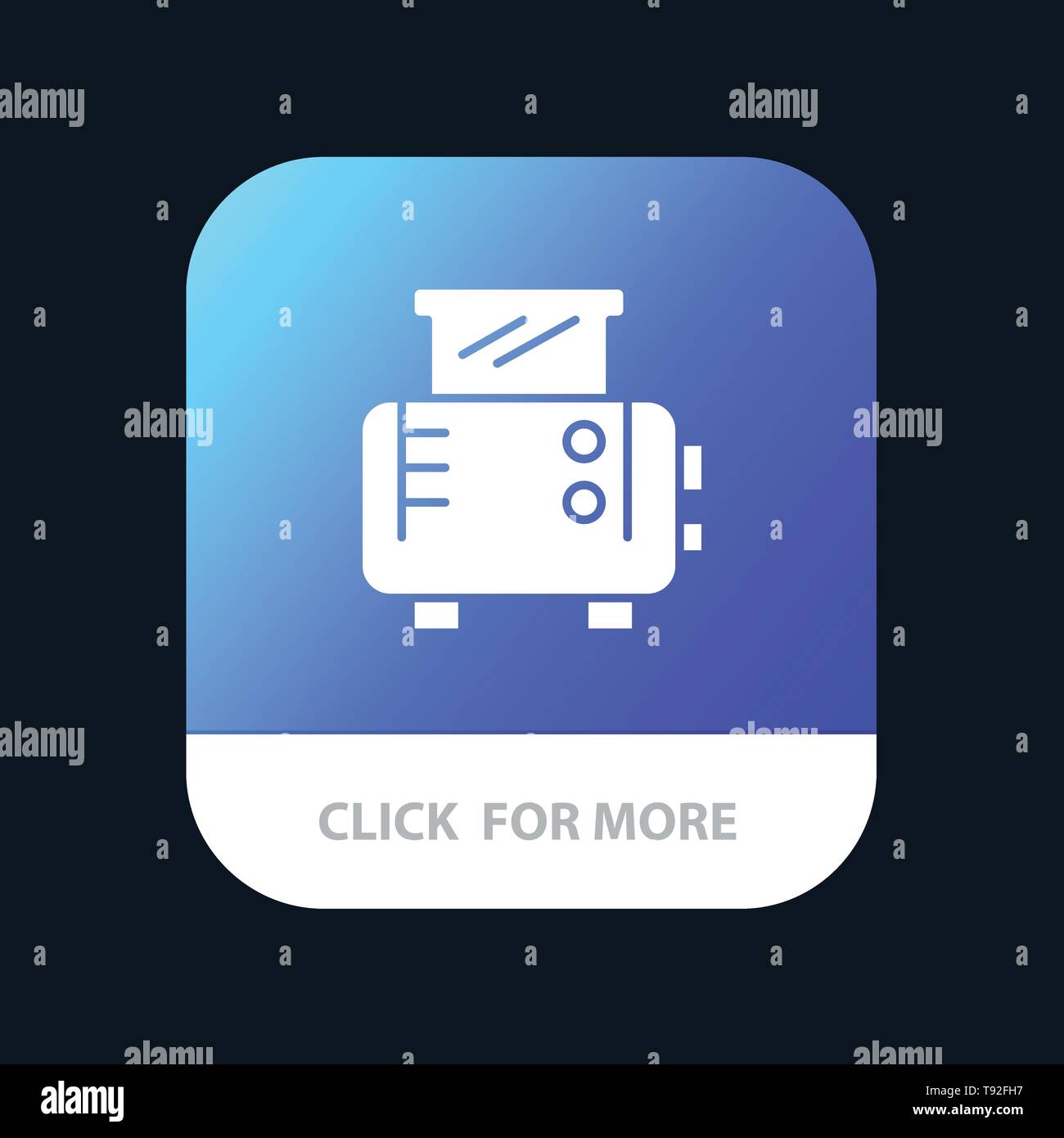 Toast, Toast Machine, Toaster Mobile App Icon Design Stock Vector Image