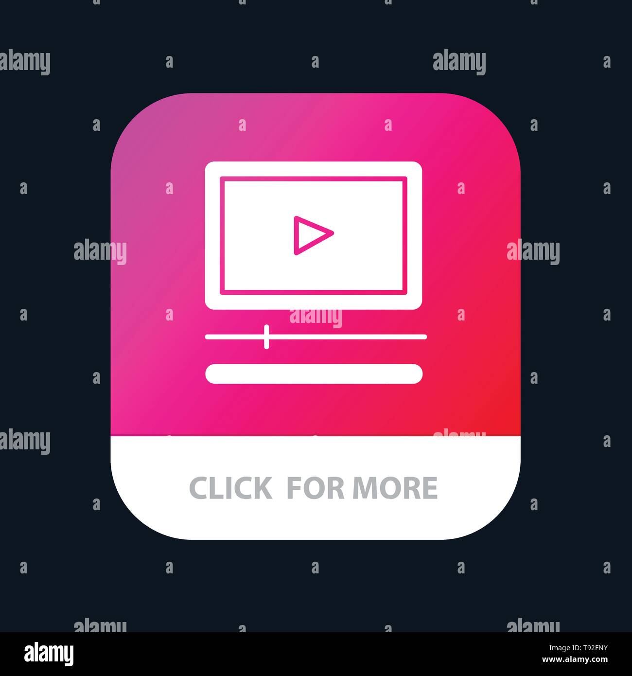 Video, Player, Audio, Mp3, Mp4 Mobile App Button. Android and IOS Glyph  Version Stock Vector Image & Art - Alamy