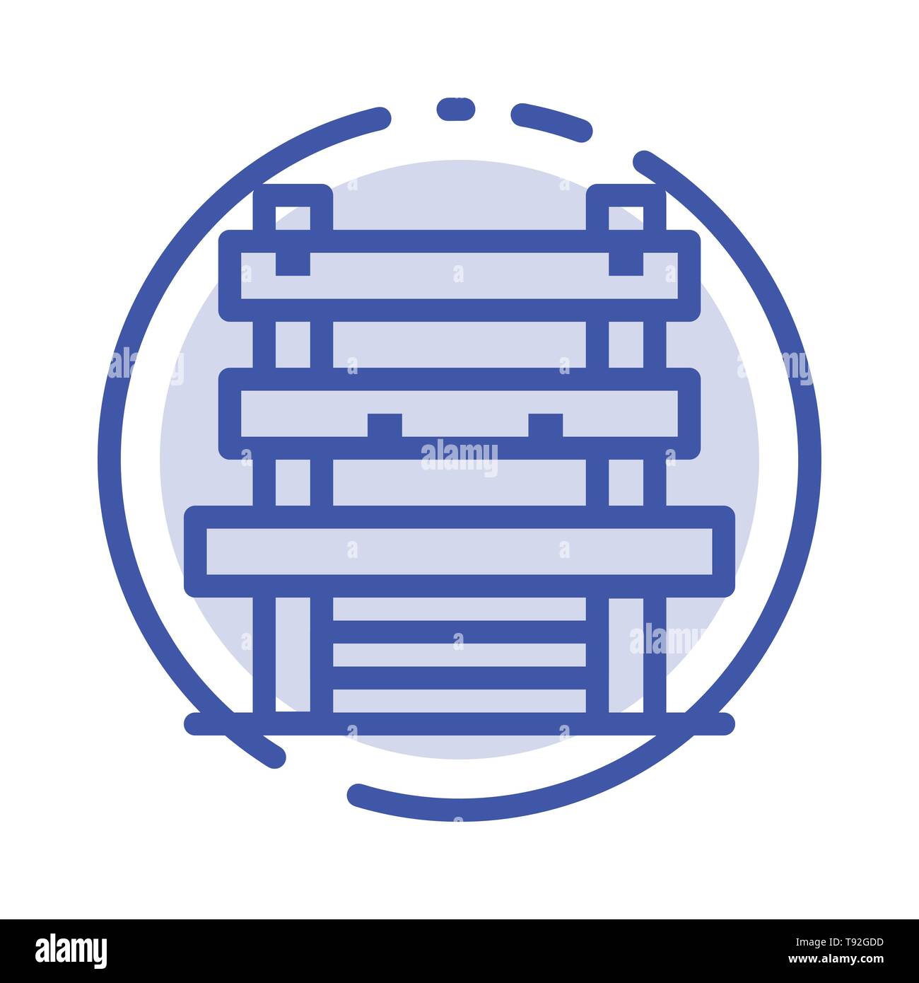 Chair, Room, Station, Waiting Blue Dotted Line Line Icon Stock Vector