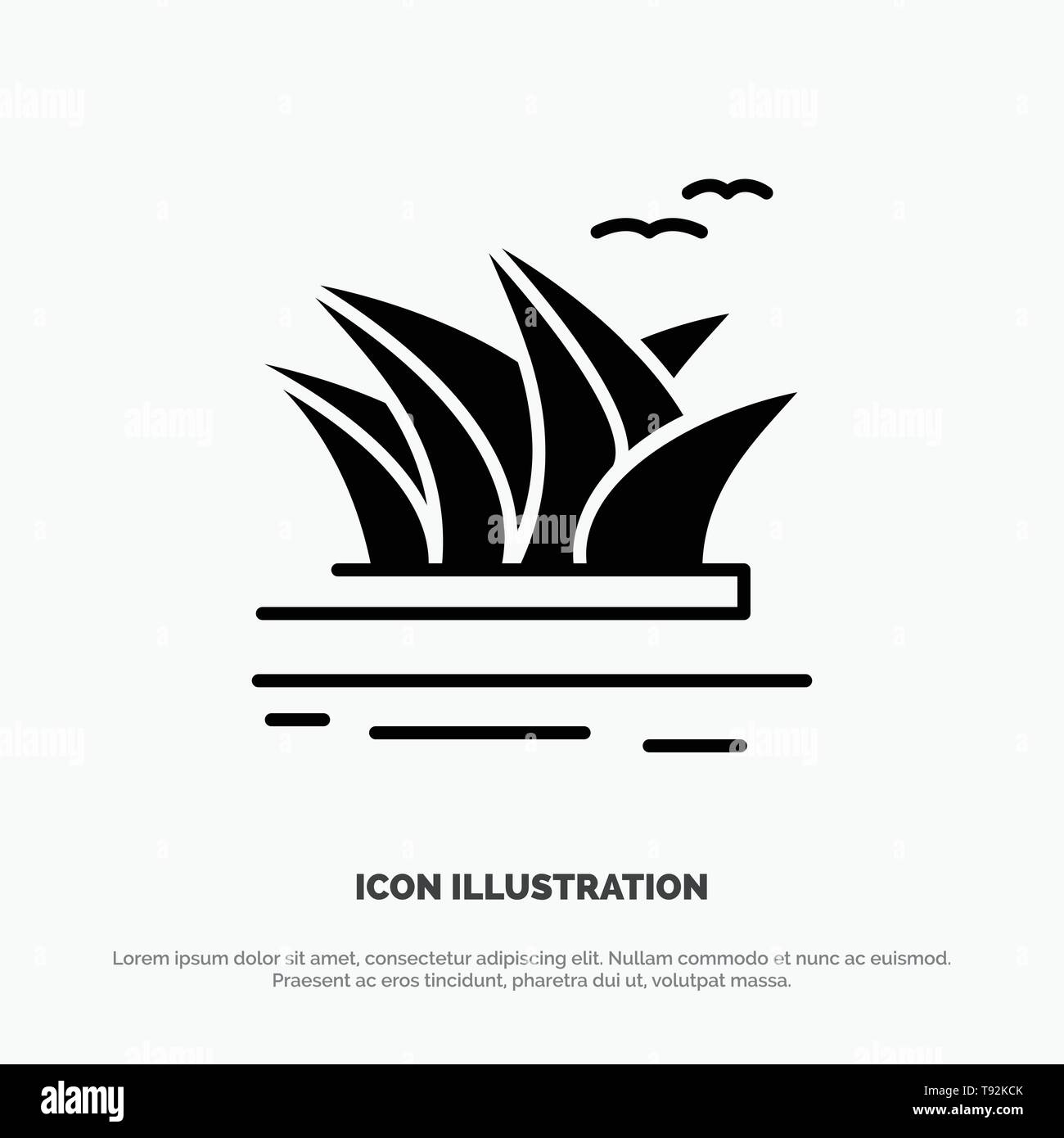City sets, Culture, Harbor, Opera House, Sydney solid Glyph Icon vector Stock Vector
