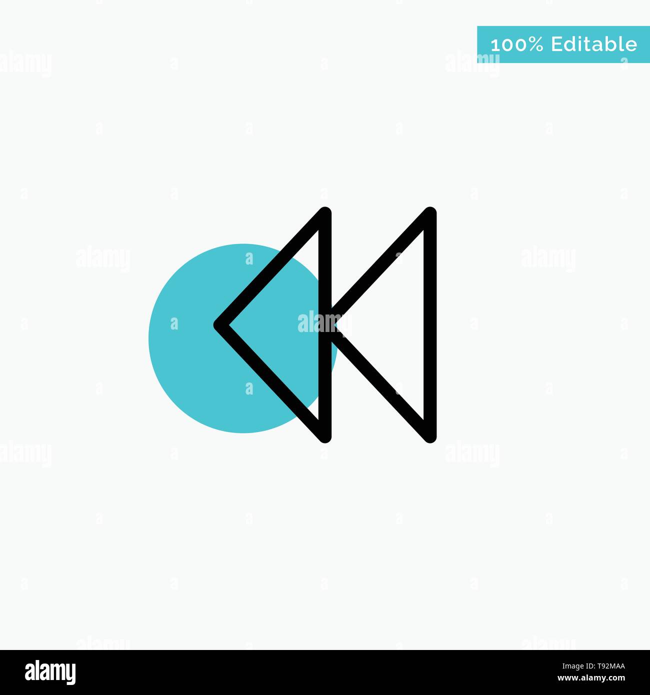 Control Media Rewind Video Turquoise Highlight Circle Point Vector Icon Stock Vector Image Art Alamy