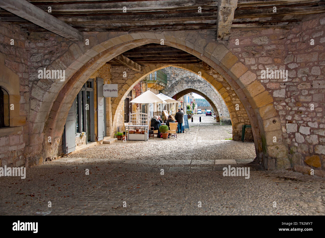 The village of Monpazier, in the DordognePérigord region, France