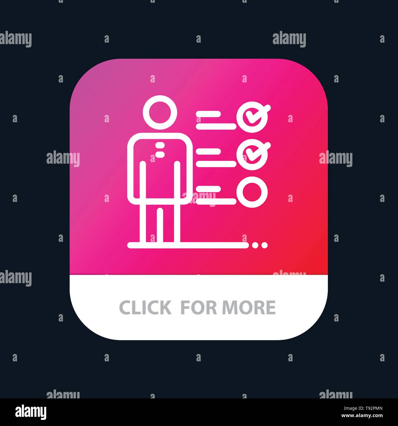 Professional Skills, Skills, Jobs kills, Professional Ability Mobile App Button. Android and IOS Line Version Stock Vector