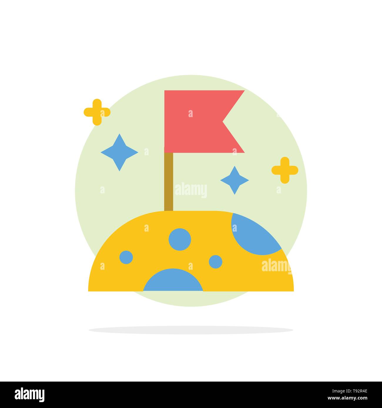 Moon, Slow, Space Abstract Circle Background Flat color Icon Stock Vector