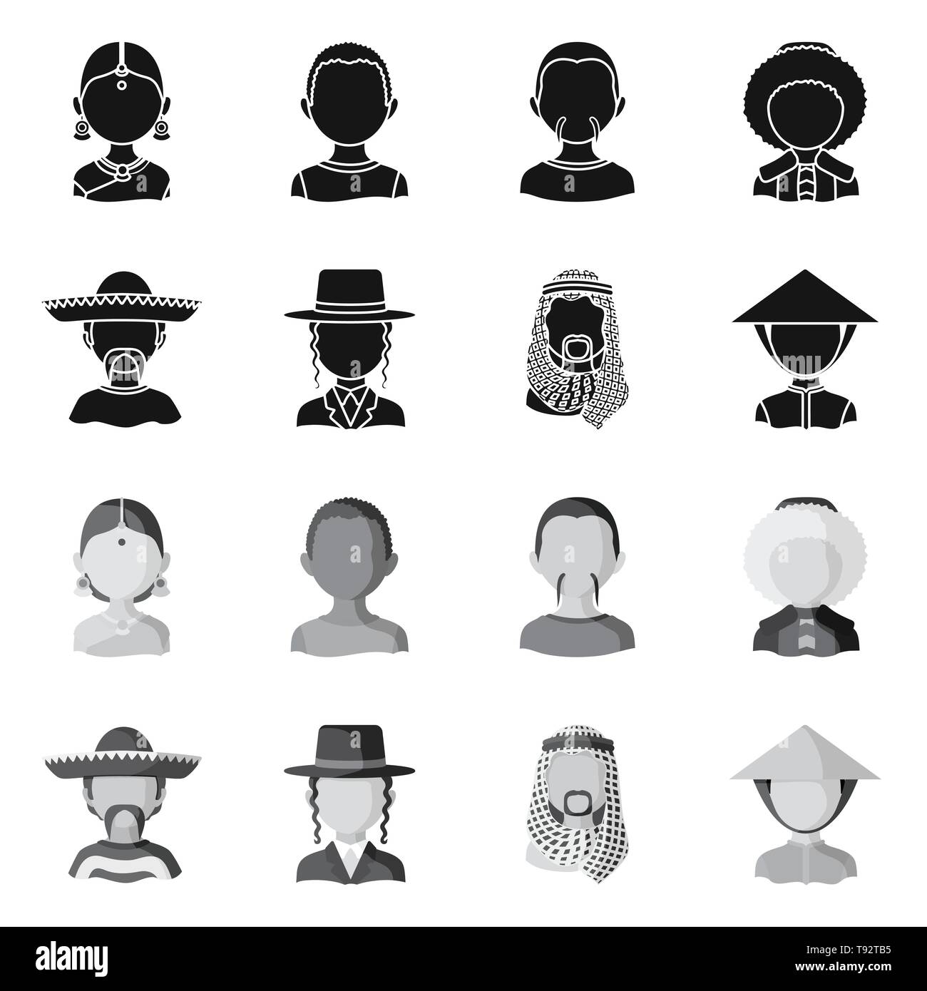 Vector illustration of imitator and resident icon. Set of imitator and ...