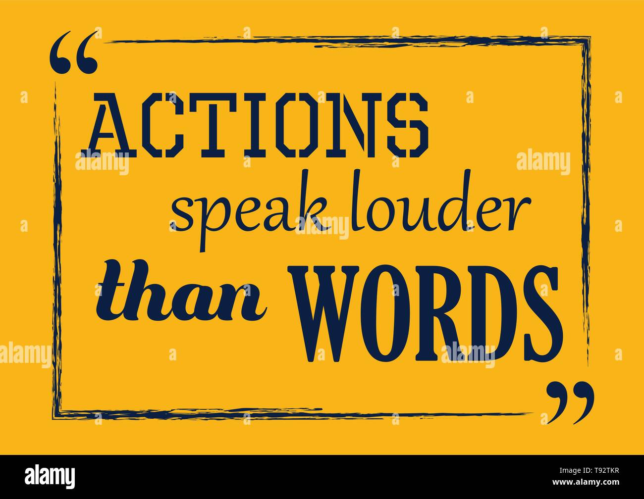 Inspirational motivation quote. Actions speak louder than words. Vector  poster design Stock Vector Image & Art - Alamy