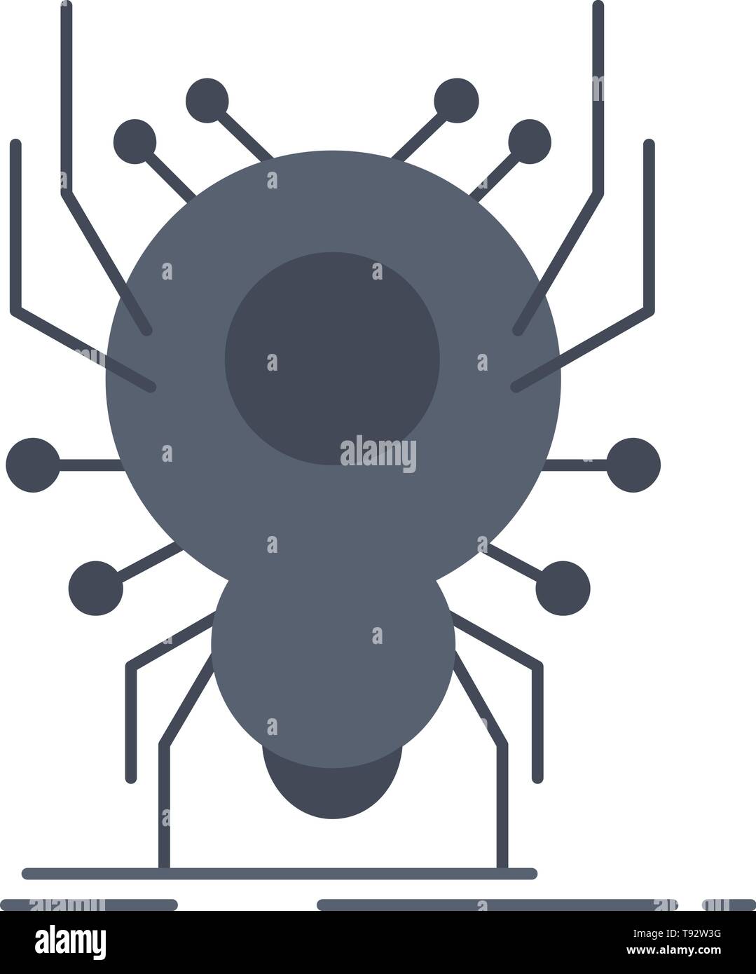 Bug, insect, spider, virus, App Flat Color Icon Vector Stock Vector