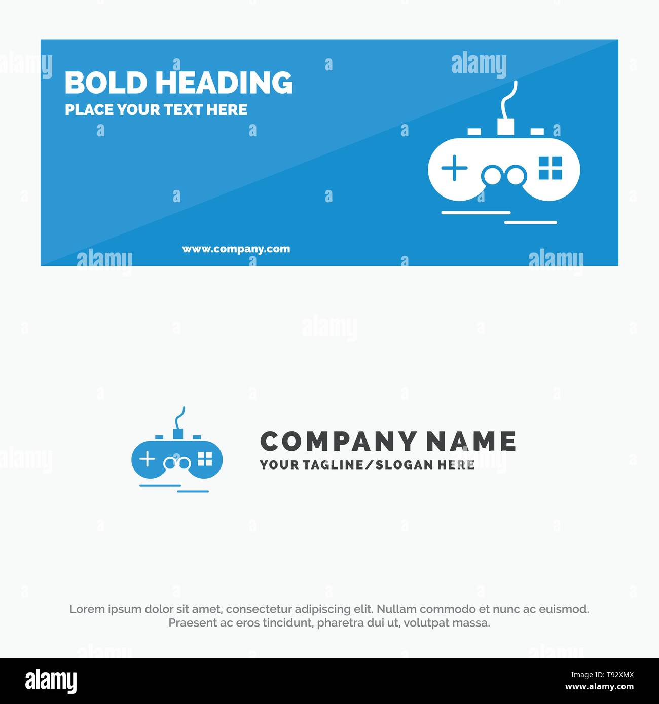 Joystick, Wireless, Xbox, Gamepad SOlid Icon site Banner and