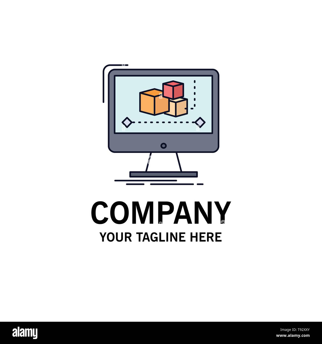 Animation, computer, editor, monitor, software Flat Color Icon Vector ...