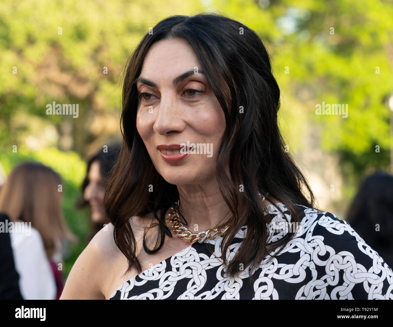 New York, NY - May 15, 2019: Anh Duong arrives at the Statue Of Liberty Museum Opening Celebration at Battery Park Stock Photo