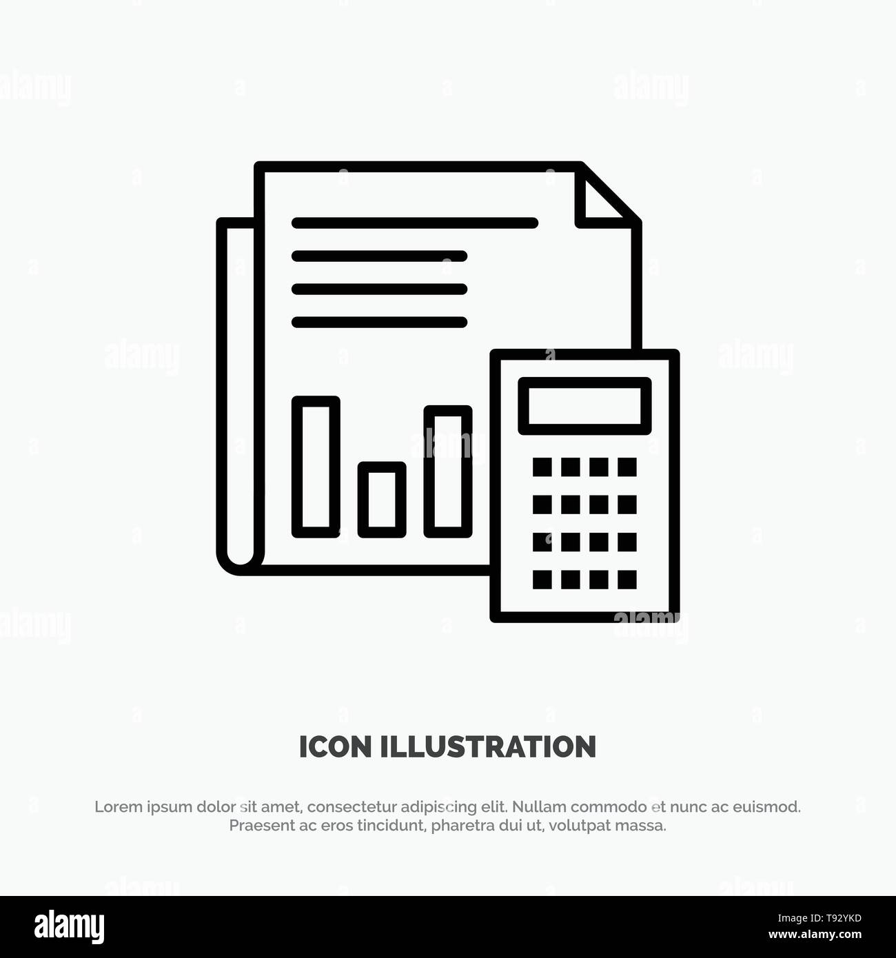Audit, Accounting, Banking, Budget, Business, Calculation, Financial, Report Line Icon Vector Stock Vector